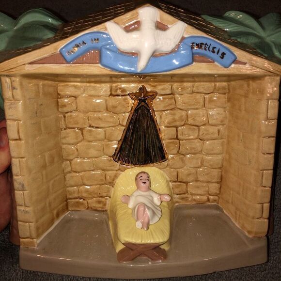 HOLLAND MOLD VINTAGE NATIVITY SCENE CRÈCHE MANGER BABY JESUS RARE PORCELAIN - Picture 4 of 9